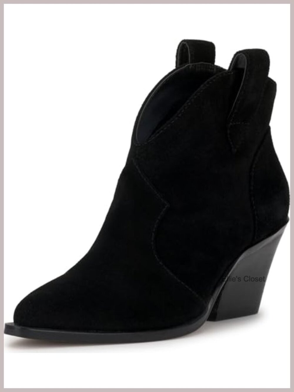 Jessica Simpson Zadie Pointed Toe Ankle Bootie Stacked Heel